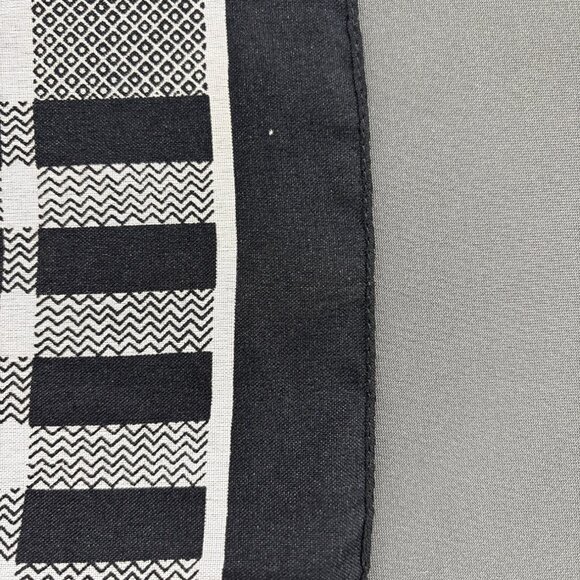 Vintage Black & White Plaid Woven Textile Headwear Scarf - Picture 4 of 5